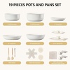 image:imageROVSUN 20 Pcs Nonstick Pots and Pans Set Cast Aluminum Kitchen Cookware Set RV Kitchen Cooking Set and Utensils PFAS PFOA amp PFOS Free Black Skillet Saute Pan Soup PotCream White