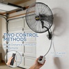 image:imageROVSUN 20inch Wall Mounted Fan with BLDC Motor amp Remote Control High Velocity Industrial Wall Fan with Wired Remote 4Speed Outdoor Fan Waterproof Oscillating Wallmount Fan for Garage Gym Patio26 with Remote