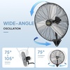 image:imageROVSUN 20inch Wall Mounted Fan with BLDC Motor amp Remote Control High Velocity Industrial Wall Fan with Wired Remote 4Speed Outdoor Fan Waterproof Oscillating Wallmount Fan for Garage Gym Patio30 Wall Fan