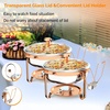 image:imageROVSUN Chafing Dishes for Buffet 4 Pack 6QT Round Chafing Dish Buffet Set with Glass Lid amp Lid Holder Stainless Steel Chafers and Buffet Warmers Sets for Party Wedding Catering Events Rose GoldRose Gold