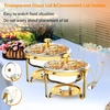 image:imageROVSUN Chafing Dishes for Buffet 4 Pack 6QT Round Chafing Dish Buffet Set with Glass Lid amp Lid Holder Stainless Steel Chafers and Buffet Warmers Sets for Party Wedding Catering Events Rose GoldGold