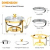 image:imageROVSUN Chafing Dishes for Buffet 4 Pack 6QT Round Chafing Dish Buffet Set with Glass Lid amp Lid Holder Stainless Steel Chafers and Buffet Warmers Sets for Party Wedding Catering Events Rose GoldGold