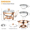 image:imageROVSUN Chafing Dishes for Buffet 4 Pack 6QT Round Chafing Dish Buffet Set with Glass Lid amp Lid Holder Stainless Steel Chafers and Buffet Warmers Sets for Party Wedding Catering Events Rose GoldRose Gold
