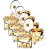 image:imageROVSUN Chafing Dishes for Buffet 4 Pack 6QT Round Chafing Dish Buffet Set with Glass Lid amp Lid Holder Stainless Steel Chafers and Buffet Warmers Sets for Party Wedding Catering Events Rose GoldGold