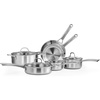 image:imageROVSUN 10Pcs Stainless Steel Cookware Set TriPly Pots and Pans Set NonToxic Kitchen Set PFOA amp PTFE Free Full Clad Frying Pans Saucepans Saute Pan amp Stock Pot Compatible for All Cooktops10Pieces Set