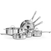 image:imageROVSUN 10Pcs Stainless Steel Cookware Set TriPly Pots and Pans Set NonToxic Kitchen Set PFOA amp PTFE Free Full Clad Frying Pans Saucepans Saute Pan amp Stock Pot Compatible for All Cooktops11Pieces Set