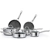 image:imageROVSUN 11 Pcs NonStick Cookware Set Stainless Steel Pots and Pans Set with Lids NonToxic Kitchen Set Chefs Pan PFOA amp PTFE Free Compatible for All Cooktops10 Pcs