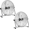 image:imageROVSUN 16 High Velocity Floor Fan with WallMounting System 3Speed Heavy Duty Metal Industrial Fan with Adjustable Tilt Wall Mount Fan Cooling for Commercial Garage Workshop Greenhouse and Gym12 2pack