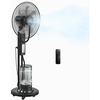 image:imageROVSUN 18 Pedestal Misting Fan with 5L132Gal Water Tank for Humidifier 120Oscillating Standing Mister Fan with 3 Speeds amp 75H Timer Remote amp Panel Control and Wheels Cooling for Home Patio18inch5L