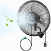 image:imageROVSUN 20 Outdoor Misting Wall Fan with Detachable Spray Ring Industrial Wall Mount Mist Fan with Wired Controller BLDC Motor 4Speed High Velocity Waterproof Oscillating Fan for Outdoor UL Listed