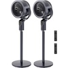 image:imageROVSUN 3in1 Standing Fan 9090Omnidirectional Oscillating Fan for Bedroom 43inch Pedestal amp Tabletop Fan with Remote Touch Control 3 Modes 8 Speeds 9H Timer and Adjustable Height WhiteGrey2pack