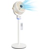 image:imageROVSUN Standing Fan for Bedroom 12090Omnidirectional Oscillating Fan 40 Air Circulator Pedestal amp Tabletop Fan with Adjustable Height Remote LED Display 3Speed and 12H Timer BlackWhite40