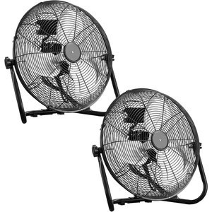image:imageROVSUN 16 High Velocity Floor Fan with WallMounting System 3Speed Heavy Duty Metal Industrial Fan with Adjustable Tilt Wall Mount Fan Cooling for Commercial Garage Workshop Greenhouse and Gym16 2pack