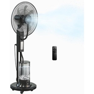 image:imageROVSUN 18 Pedestal Misting Fan with 5L132Gal Water Tank for Humidifier 120Oscillating Standing Mister Fan with 3 Speeds amp 75H Timer Remote amp Panel Control and Wheels Cooling for Home Patio18inch5L