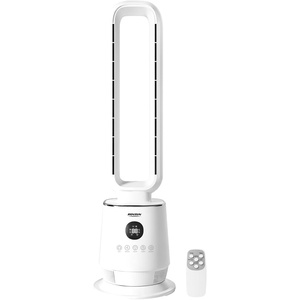 image:imageROVSUN 32inch Bladeless Tower Fan Quiet Smart Bladeless Fan for Bedroom 90Oscillating Cooling Fan with 3 Speeds 3 Modes 12H Timer Compact Tower Fan with Remote Safe Design for Home Bedroom32