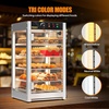 image:imageROVSUN 3Tier Commercial Food Warmer 15 Pizza Warmer Food Warmer Display with LED Adjustable Lighting Glass Door Removable Shelves Countertop Electric Food Warmer for Buffet Restaurant 110V 800W5 Tier15