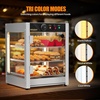 image:imageROVSUN 3Tier Commercial Food Warmer 15 Pizza Warmer Food Warmer Display with LED Adjustable Lighting Glass Door Removable Shelves Countertop Electric Food Warmer for Buffet Restaurant 110V 800W3 Tier15