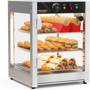image:imageROVSUN 3Tier Commercial Food Warmer 15 Pizza Warmer Food Warmer Display with LED Adjustable Lighting Glass Door Removable Shelves Countertop Electric Food Warmer for Buffet Restaurant 110V 800W3 Tier15