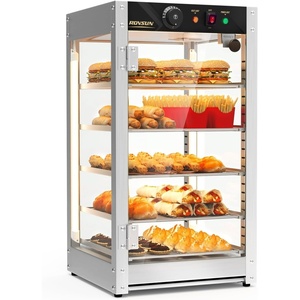 image:imageROVSUN 3Tier Commercial Food Warmer 15 Pizza Warmer Food Warmer Display with LED Adjustable Lighting Glass Door Removable Shelves Countertop Electric Food Warmer for Buffet Restaurant 110V 800W5 Tier15