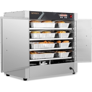 image:imageROVSUN Hot Box Food Warmer Pizza Warmer wWater Tray Removable Shelves Hot Holding Cabinet Pretzel Warmer Commercial Electric Food Warmer Countertop for Restaurant Catering 5 TierSingle Door4 TierDouble Door