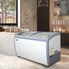 image:imageROVSUN 127 CuFt Commercial Ice Cream Freezer ETL NSF Certified 50 Ice Cream Display Case Glass Top Chest Freezer wLED Light 4 Removable Baskets Lockable Wheels Sliding Door for Store Supermaket127 CuFt
