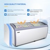 image:imageROVSUN 127 CuFt Commercial Ice Cream Freezer ETL NSF Certified 50 Ice Cream Display Case Glass Top Chest Freezer wLED Light 4 Removable Baskets Lockable Wheels Sliding Door for Store Supermaket19 CuFt