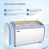 image:imageROVSUN 127 CuFt Commercial Ice Cream Freezer ETL NSF Certified 50 Ice Cream Display Case Glass Top Chest Freezer wLED Light 4 Removable Baskets Lockable Wheels Sliding Door for Store Supermaket127 CuFt