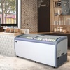 image:imageROVSUN 19 CuFt Commercial Ice Cream Freezer ETL NSF Certified 71 Ice Cream Display Case Glass Top Chest Freezer wLED Light 6 Removable Baskets Lockable Wheels Sliding Door for Store Supermaket19 CuFt