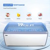 image:imageROVSUN 19 CuFt Commercial Ice Cream Freezer ETL NSF Certified 71 Ice Cream Display Case Glass Top Chest Freezer wLED Light 6 Removable Baskets Lockable Wheels Sliding Door for Store Supermaket19 CuFt