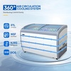 image:imageROVSUN 19 CuFt Commercial Ice Cream Freezer ETL NSF Certified 71 Ice Cream Display Case Glass Top Chest Freezer wLED Light 6 Removable Baskets Lockable Wheels Sliding Door for Store Supermaket127 CuFt