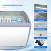 image:imageROVSUN 19 CuFt Commercial Ice Cream Freezer ETL NSF Certified 71 Ice Cream Display Case Glass Top Chest Freezer wLED Light 6 Removable Baskets Lockable Wheels Sliding Door for Store Supermaket127 CuFt
