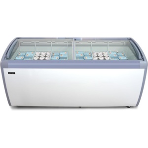 image:imageROVSUN 19 CuFt Commercial Ice Cream Freezer ETL NSF Certified 71 Ice Cream Display Case Glass Top Chest Freezer wLED Light 6 Removable Baskets Lockable Wheels Sliding Door for Store Supermaket19 CuFt