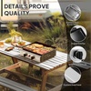 image:imageROVSUN 2 Burner Portable Propane Griddle with Electronic Ignition 20000 BTU Rolling Flat Top Gas Grill with Nonstick Enameled Tray Side Shelves amp Regulator for Outdoor Cooking Camping BBQ Tailgating2 burner