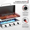 image:imageROVSUN 2 Burner Portable Propane Griddle with Electronic Ignition 20000 BTU Rolling Flat Top Gas Grill with Nonstick Enameled Tray Side Shelves amp Regulator for Outdoor Cooking Camping BBQ Tailgating4 burnerlid with cart