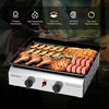 image:imageROVSUN 2 Burner Portable Propane Griddle with Electronic Ignition 20000 BTU Rolling Flat Top Gas Grill with Nonstick Enameled Tray Side Shelves amp Regulator for Outdoor Cooking Camping BBQ Tailgating2 burner