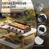 image:imageROVSUN 2 Burner Portable Propane Griddle with Electronic Ignition 20000 BTU Rolling Flat Top Gas Grill with Nonstick Enameled Tray Side Shelves amp Regulator for Outdoor Cooking Camping BBQ Tailgating4 burner