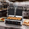 image:imageROVSUN 813 Commercial Panini Press Grill 3600W Stainless Steel Electric Countertop Sandwich Maker with Adjustable Temp 122F572F For Steak Burgers Home amp Restaurant Use 110V Silver122 x 222 x 8