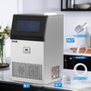 image:imageROVSUN 110LBS24H Commercial Ice Maker Machine with 50lbs Storage Bin FreestandingCountertop Ice Machine with 2 Water Inlets Ice Scoop amp Water Filter for Home Office Restaurant Bar Cafe Use
