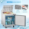 image:imageROVSUN 49 W Sandwich Salad Prep Table Refrigerator ETL NSF 136 CuFt Commercial Refrigerator Salad Bar Stainless Steel w12 Pans Cutting Board Lockable Wheels Front Door for Restaurant29 W with 12 Pans