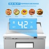 image:imageROVSUN 49 W Sandwich Salad Prep Table Refrigerator ETL NSF 136 CuFt Commercial Refrigerator Salad Bar Stainless Steel w12 Pans Cutting Board Lockable Wheels Front Door for Restaurant29 W with 12 Pans
