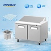 image:imageROVSUN 49 W Sandwich Salad Prep Table Refrigerator ETL NSF 136 CuFt Commercial Refrigerator Salad Bar Stainless Steel w12 Pans Cutting Board Lockable Wheels Front Door for Restaurant49 W with 18 Pans