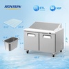 image:imageROVSUN 49 W Sandwich Salad Prep Table Refrigerator ETL NSF 136 CuFt Commercial Refrigerator Salad Bar Stainless Steel w12 Pans Cutting Board Lockable Wheels Front Door for Restaurant49 W with 12 Pans