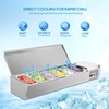 image:imageROVSUN Refrigerated Condiment Prep Station 59 Sandwich Prep Table ETL NSF 342QT Salad Bar Prep Rail wAuto Defrost Temp Control Stainless Steel Cover amp 6  13 Pan for Restaurant Food TruckStainless 59