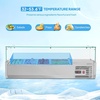 image:imageROVSUN Refrigerated Condiment Prep Station 59 Sandwich Prep Table ETL NSF 342QT Salad Bar Prep Rail wAuto Defrost Temp Control Stainless Steel Cover amp 6  13 Pan for Restaurant Food TruckGlass 48