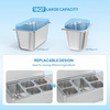 image:imageROVSUN Refrigerated Condiment Prep Station 59 Sandwich Prep Table ETL NSF 342QT Salad Bar Prep Rail wAuto Defrost Temp Control Stainless Steel Cover amp 6  13 Pan for Restaurant Food TruckStainless 40