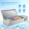 image:imageROVSUN Refrigerated Condiment Prep Station 59 Sandwich Prep Table ETL NSF 342QT Salad Bar Prep Rail wAuto Defrost Temp Control Stainless Steel Cover amp 6  13 Pan for Restaurant Food TruckStainless 48