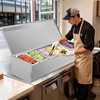 image:imageROVSUN Refrigerated Condiment Prep Station 59 Sandwich Prep Table ETL NSF 342QT Salad Bar Prep Rail wAuto Defrost Temp Control Stainless Steel Cover amp 6  13 Pan for Restaurant Food TruckStainless 59
