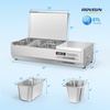 image:imageROVSUN Refrigerated Condiment Prep Station 59 Sandwich Prep Table ETL NSF 342QT Salad Bar Prep Rail wAuto Defrost Temp Control Stainless Steel Cover amp 6  13 Pan for Restaurant Food TruckStainless 40