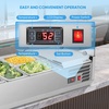image:imageROVSUN Refrigerated Condiment Prep Station 59 Sandwich Prep Table ETL NSF 342QT Salad Bar Prep Rail wAuto Defrost Temp Control Stainless Steel Cover amp 6  13 Pan for Restaurant Food TruckGlass 48