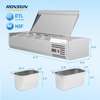 image:imageROVSUN Refrigerated Condiment Prep Station 59 Sandwich Prep Table ETL NSF 342QT Salad Bar Prep Rail wAuto Defrost Temp Control Stainless Steel Cover amp 6  13 Pan for Restaurant Food TruckStainless 48